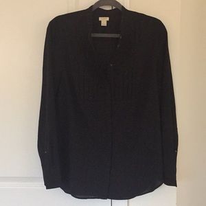 JCrew Black tuxedo style shirt